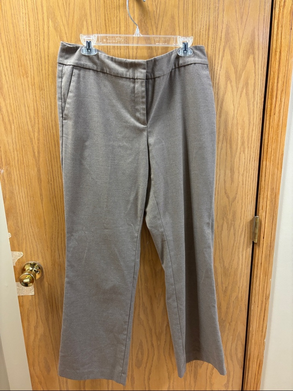 Ann Taylor Wide-Leg Dress Pants in Taupe